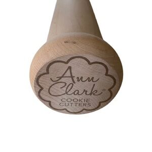 Ann Clark Solid Maple Wooden Rolling Pin for 1/4” Dough  17.5” Long Made in USA